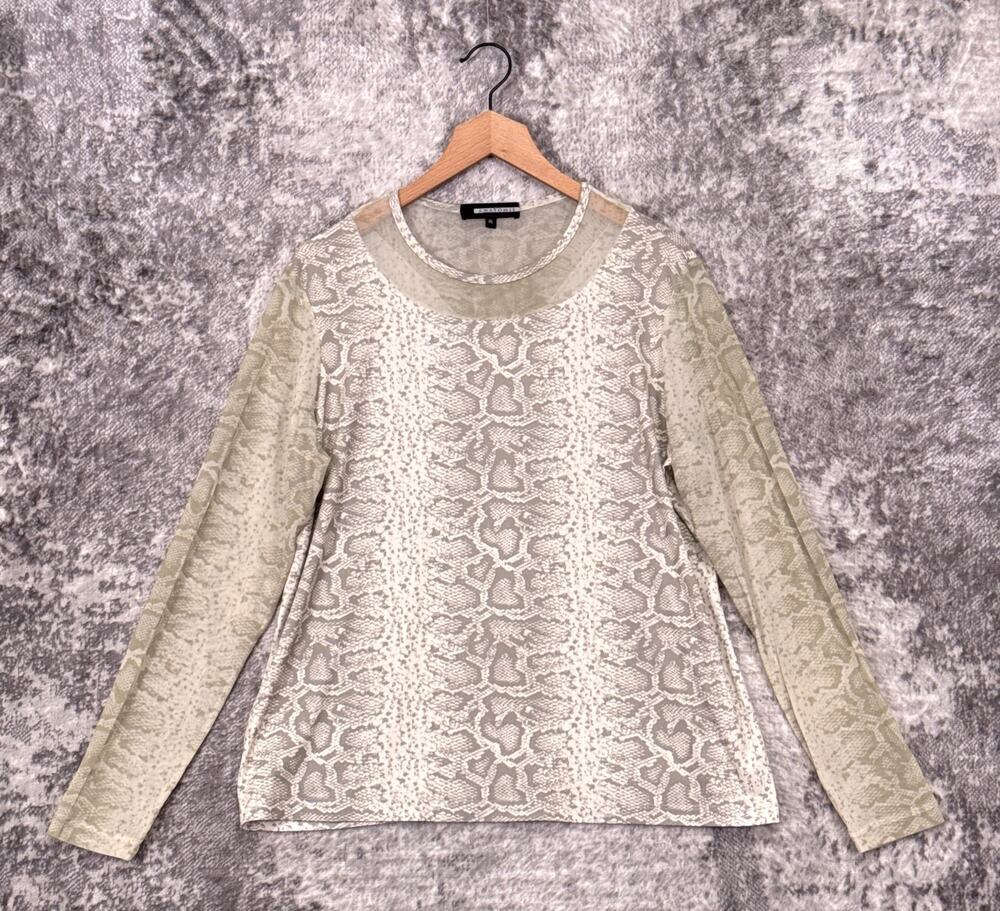 Anatomie Top XL Womens Kim Mesh Green Reptile Travel Long Sleeve Shirt